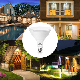 Gonhom Par38 flood light ideal for gardens, backyards, and patios.