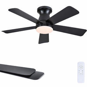 Goniyado 41-inch black ceiling fan with remote for quiet airflow
