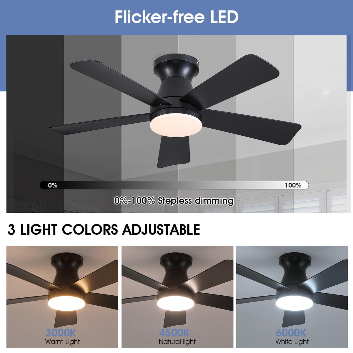 Goniyado stepless dimming LED light for adjustable brightness
