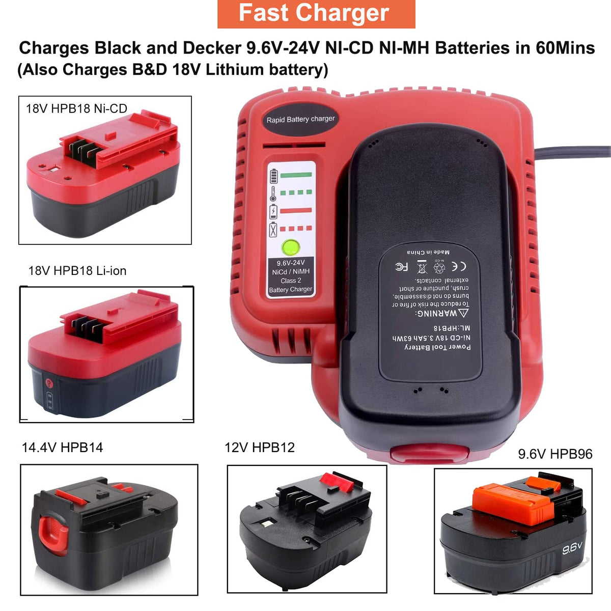 Gonocop BDFC240 back view shows venting for cooling during fast charging