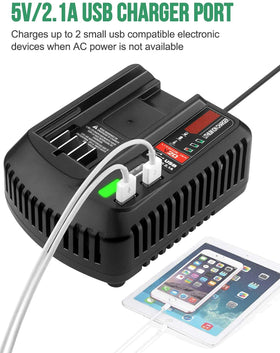 Gonocop CMCB104 V20 charger packaging and included accessories