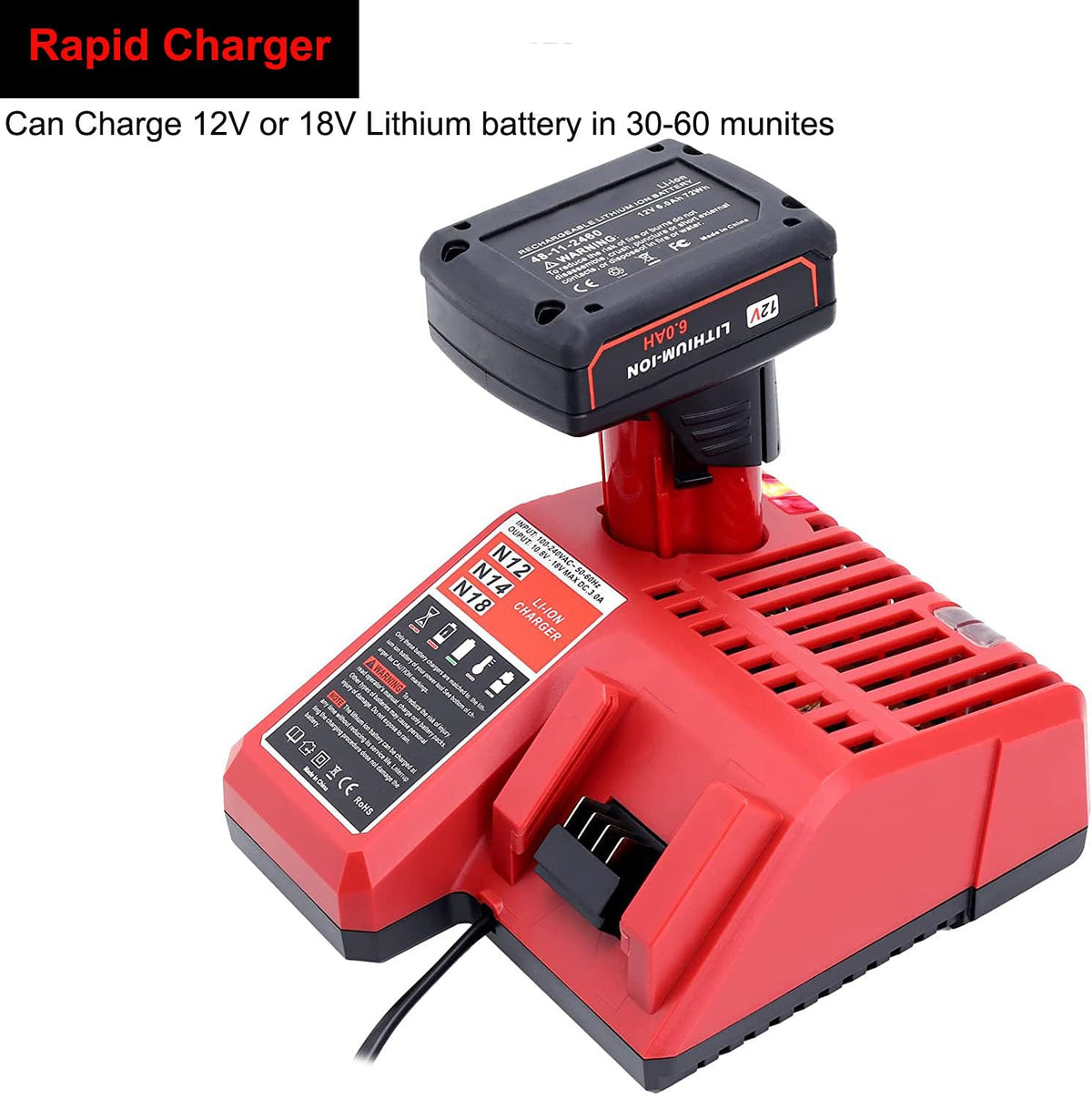 Gonocop charger back view showing compact design ideal for tight workspaces.