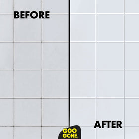 Goo Gone Grout & Tile Cleaner removes hard water stains effectively