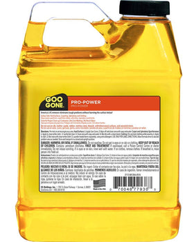 Goo Gone Pro-Power label close-up showing professional-strength formula.