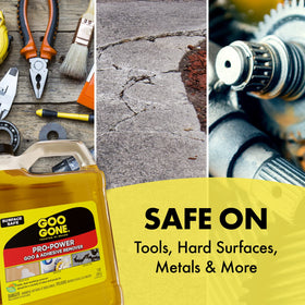 Goo Gone Pro-Power removing tape from wall for clean surfaces.