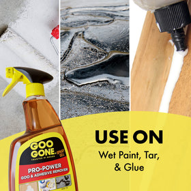 Goo Gone Pro-Power spray gel clings to vertical surfaces for no-drip cleanup