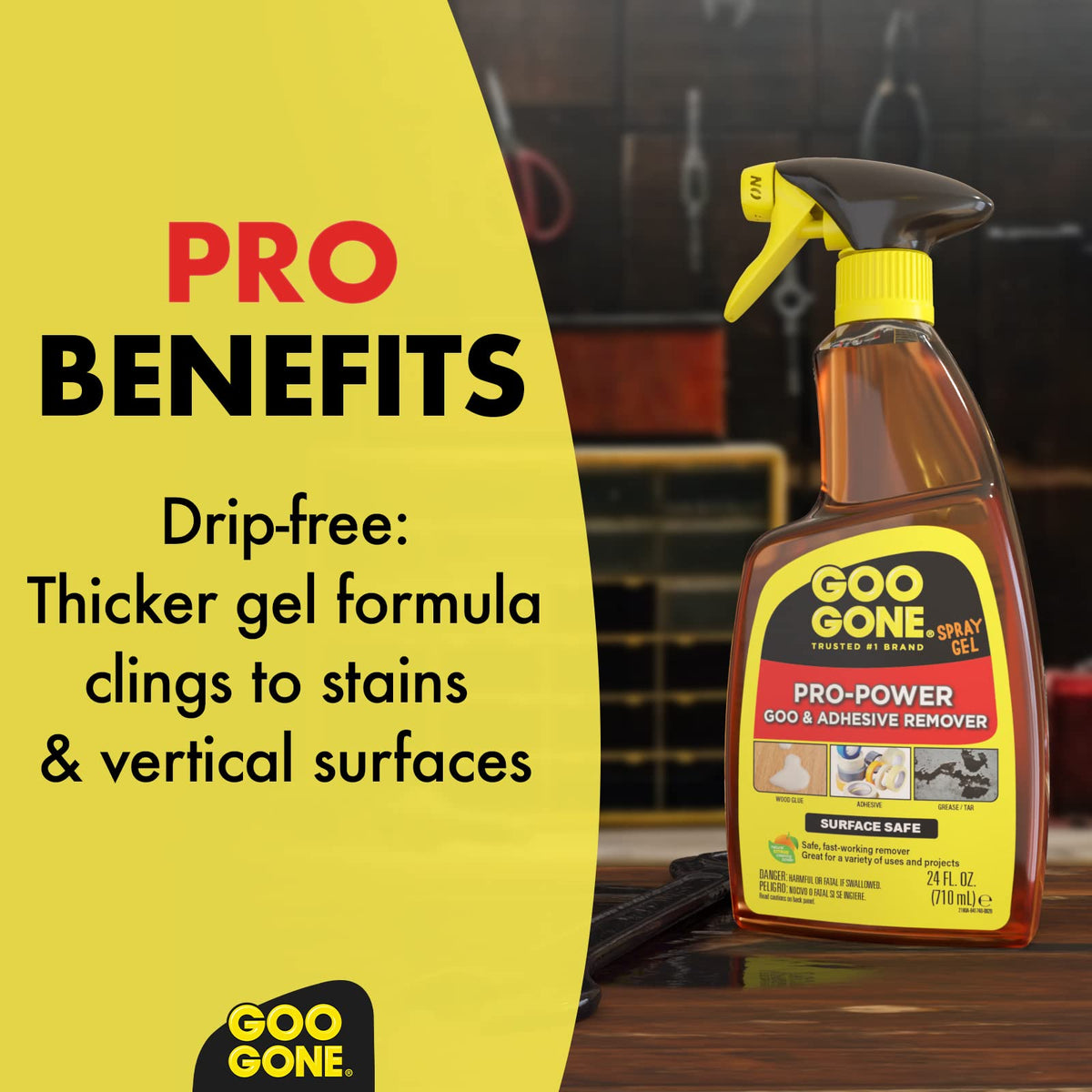 Goo Gone Pro-Power removes stickers from metal and glass easily