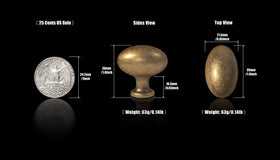 Goo-Ki antique brass knob mounted on a dresser, showcasing durable zinc alloy.