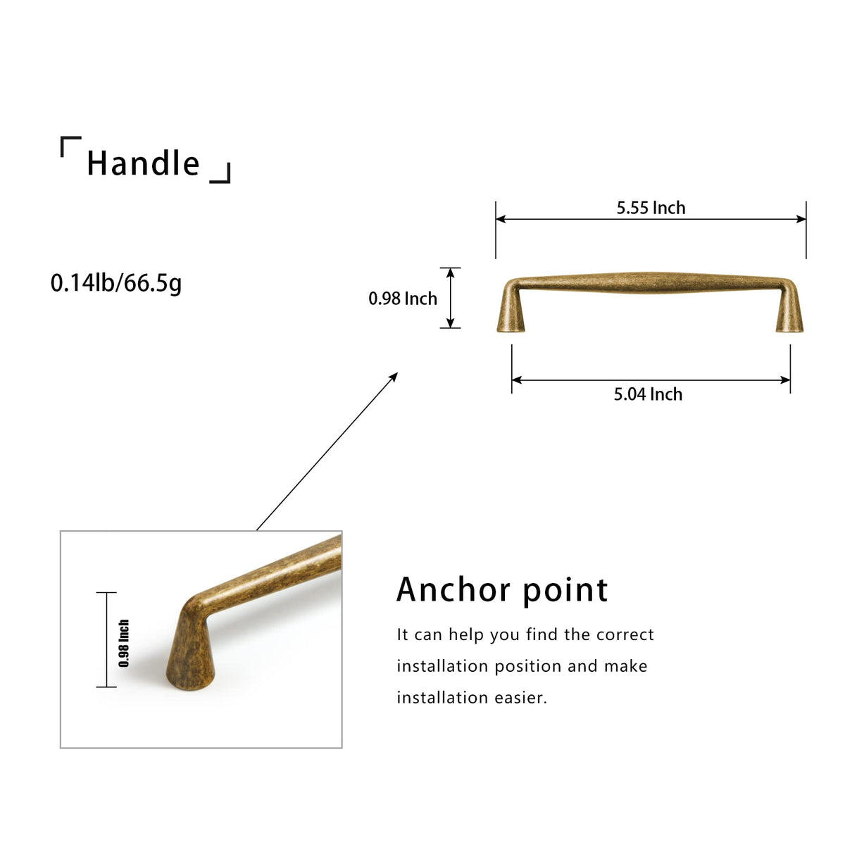 Goo-Ki antique brass texture detail emphasizes distressed finish for timeless furniture.