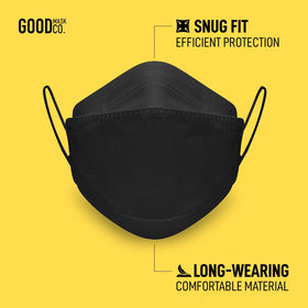 Good Mask Co 10 pack black kn95 highlights bulk daily wear convenience