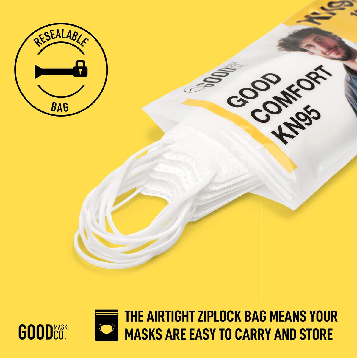 Good Mask Co. disposable KN95 option provides daily freshness and no washing