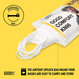 Good Mask Co. disposable KN95 option provides daily freshness and no washing