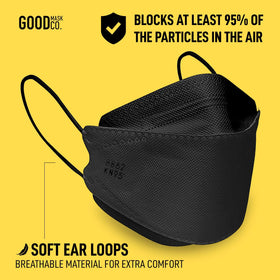 Good Mask Co face fitting design with nose clip provides snug coverage for a secure fit