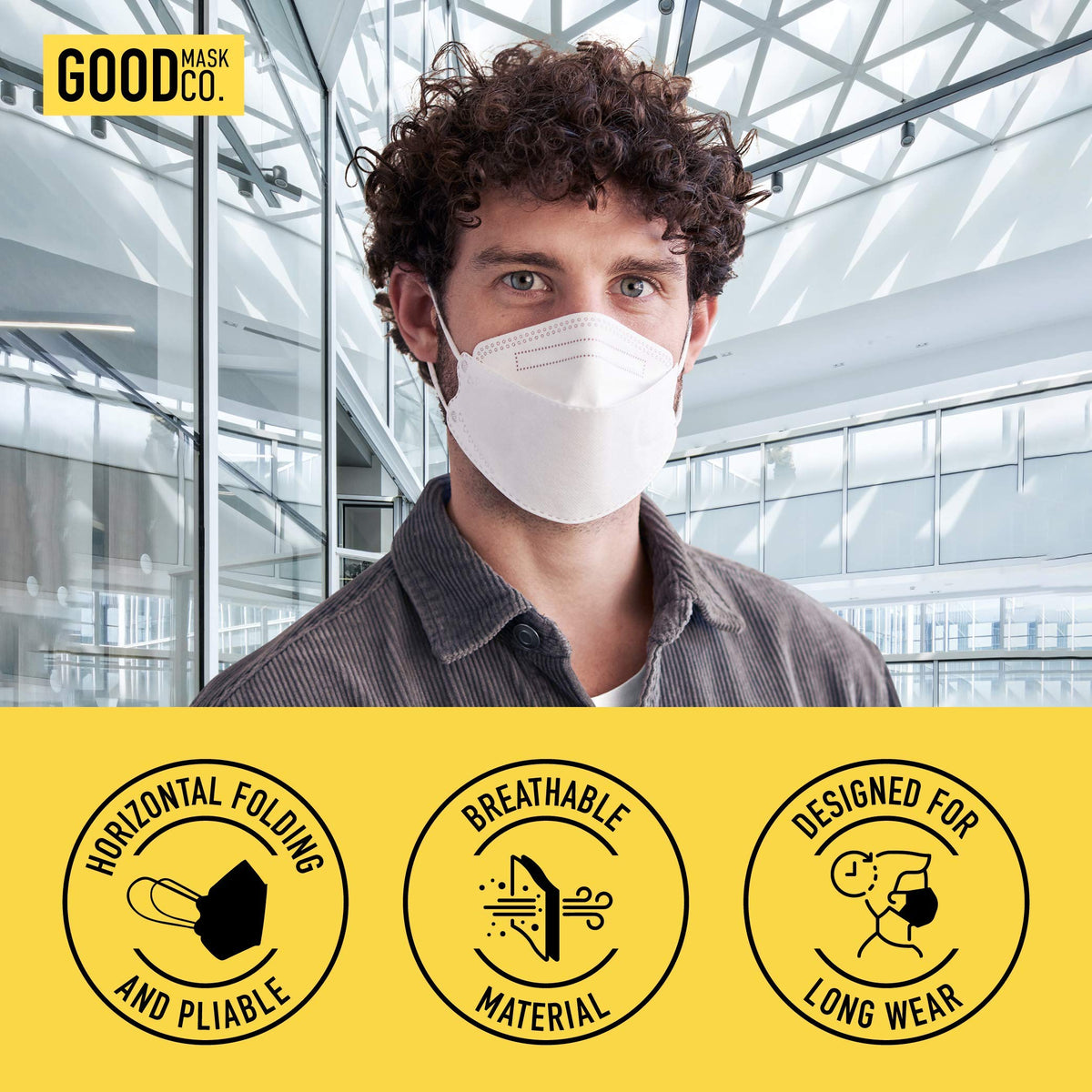 Good Mask Co. folding design makes storage easy for travel