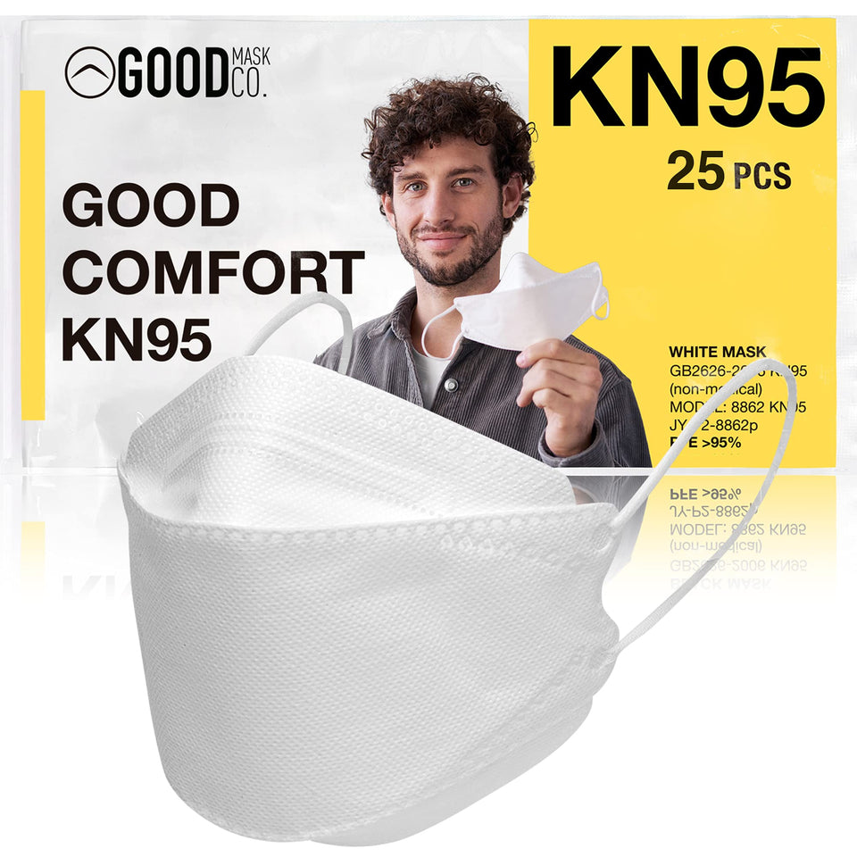 Good Mask Co. Good Comfort KN95 folding mask offers a snug fit for all day wear
