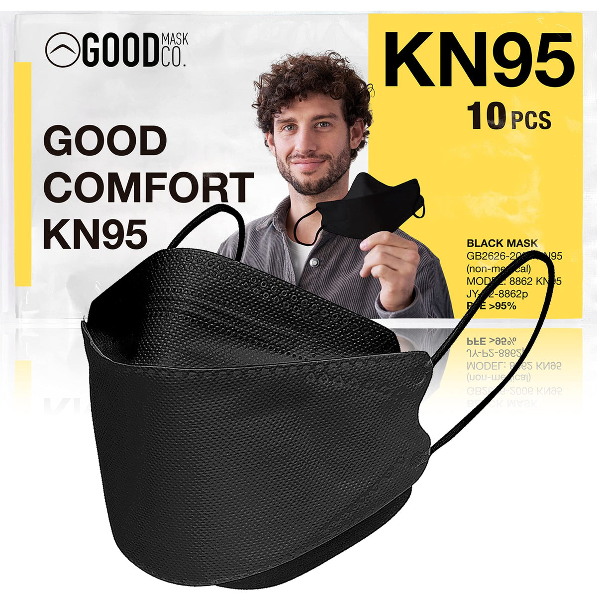 Good Mask Co kn95 face mask folding shows portable, comfortable coverage