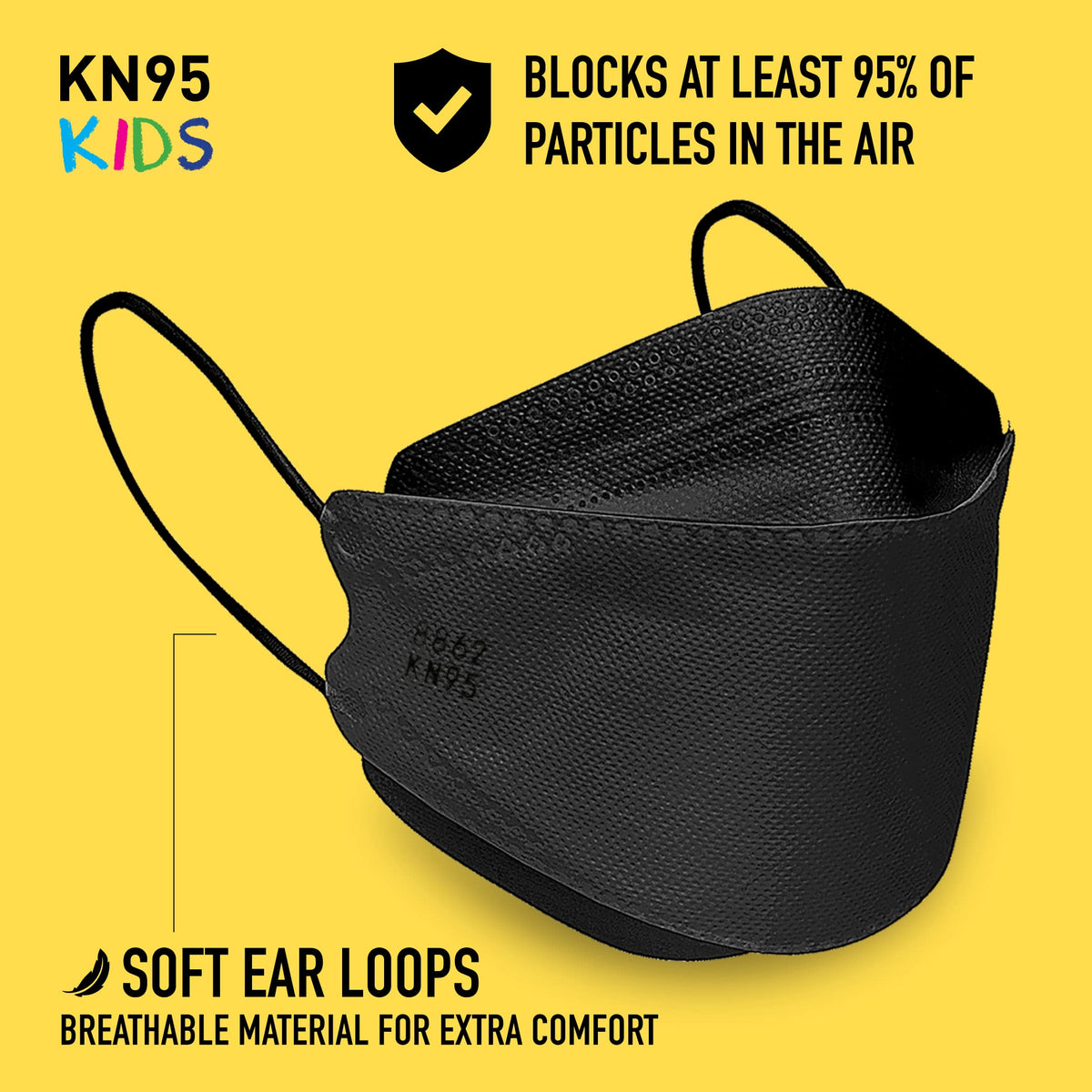 Good Mask Co. KN95 kids mask folded packaging demonstrates portable, on-the-go use.