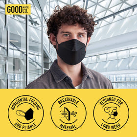 Good Mask Co soft ear loops offer all day comfort during work, school, or errands