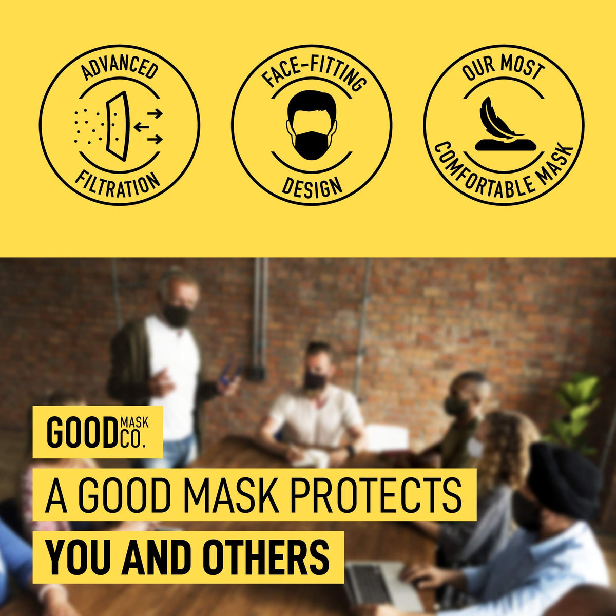 Good Mask Co. soft material delivers comfortable wear during long shifts