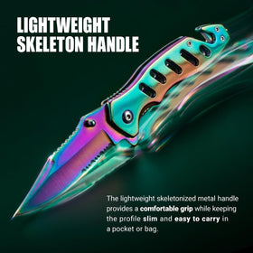 GOOD WORKER rainbow finish pocket knife adds personal style to daily carry