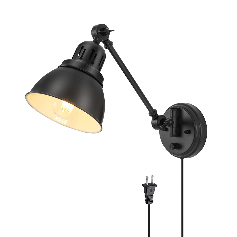 GOODATE plug-in wall sconce with dimmable switch for ambient lighting.