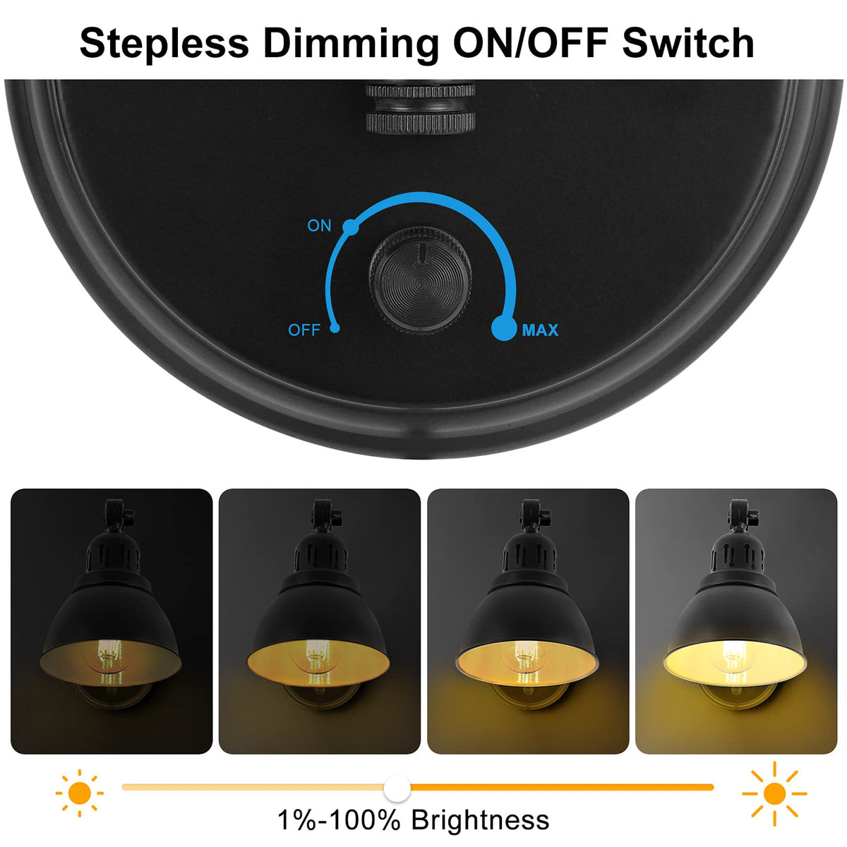 GOODATE wall sconce with 270-degree up/down adjustment for flexible lighting.