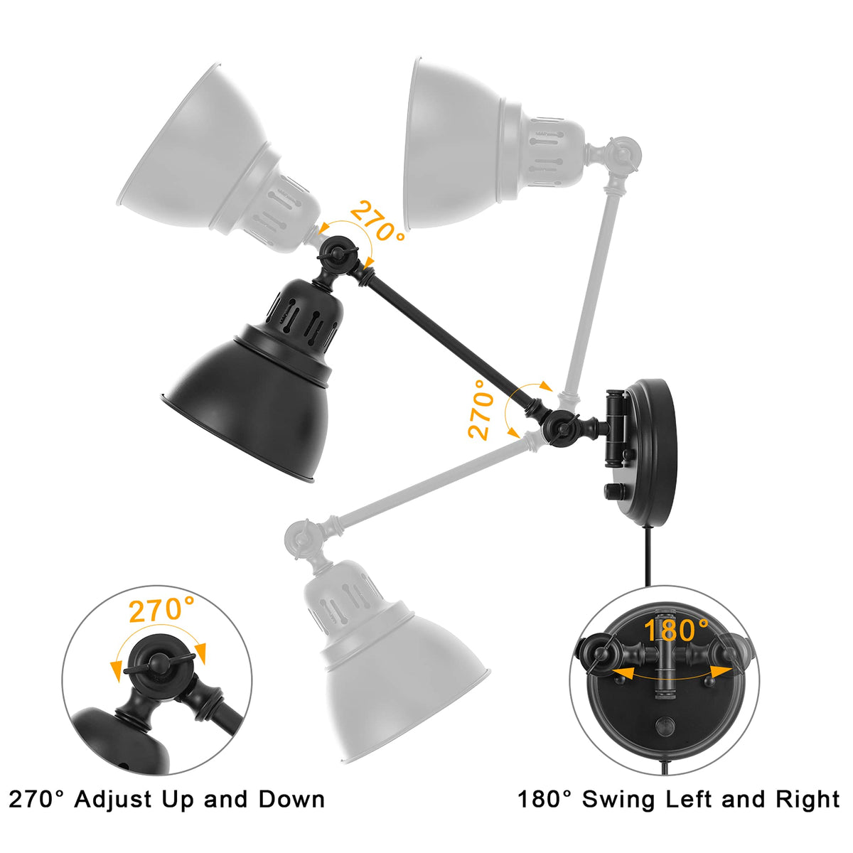 GOODATE 6-foot plug-in cord enables quick, setup-friendly installation.