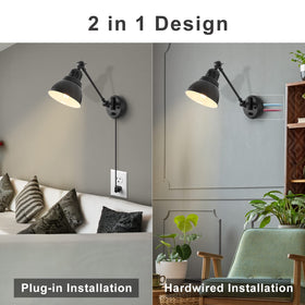 GOODATE E26 socket wall lamp supports dimmable bulbs up to 60W.