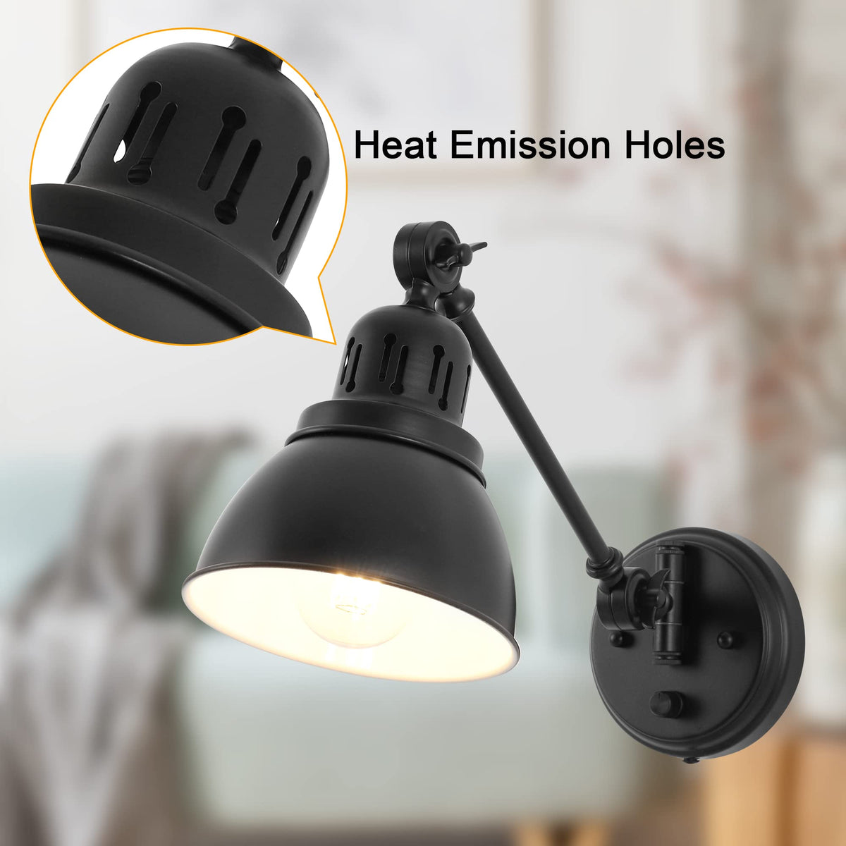 GOODATE wall sconce fits bedrooms, living rooms, dining areas, and offices.