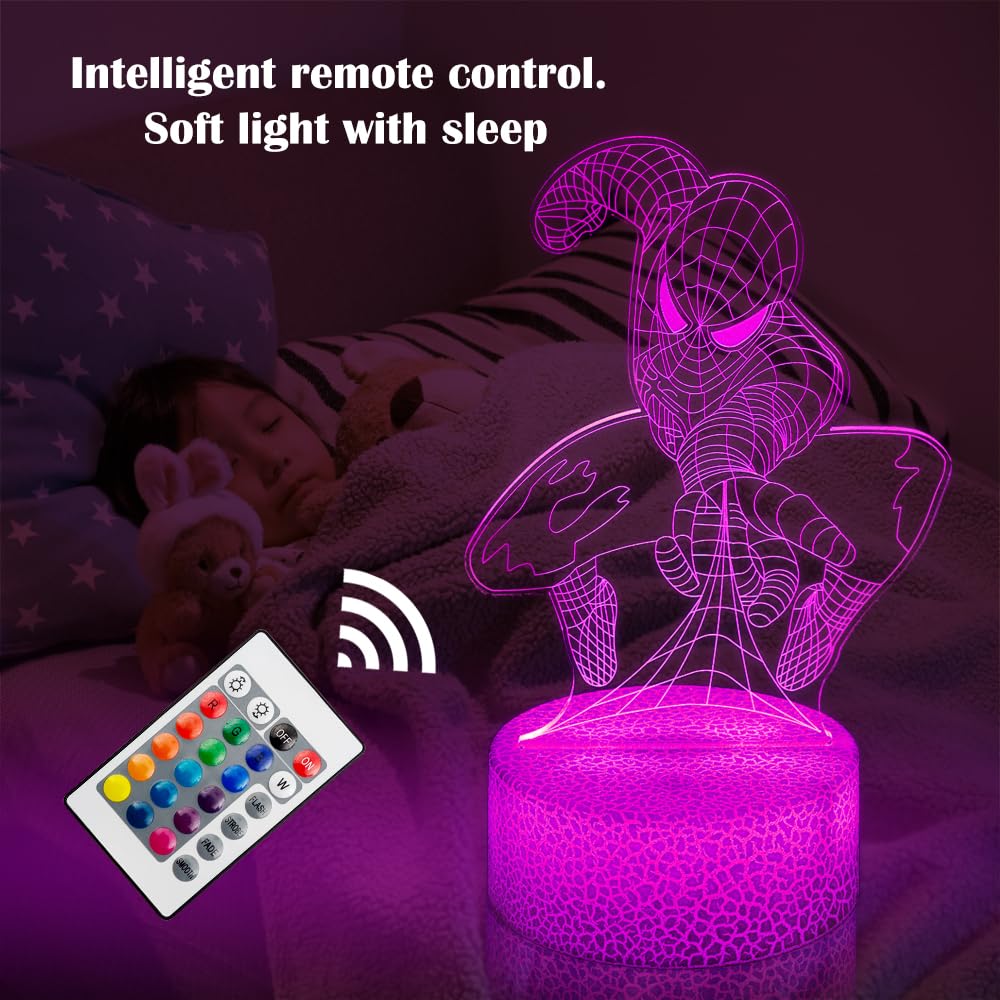 GOODDEYUN remote-control 3D lamp allows color changes from afar.