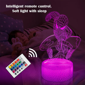 GOODDEYUN remote-control 3D lamp allows color changes from afar.