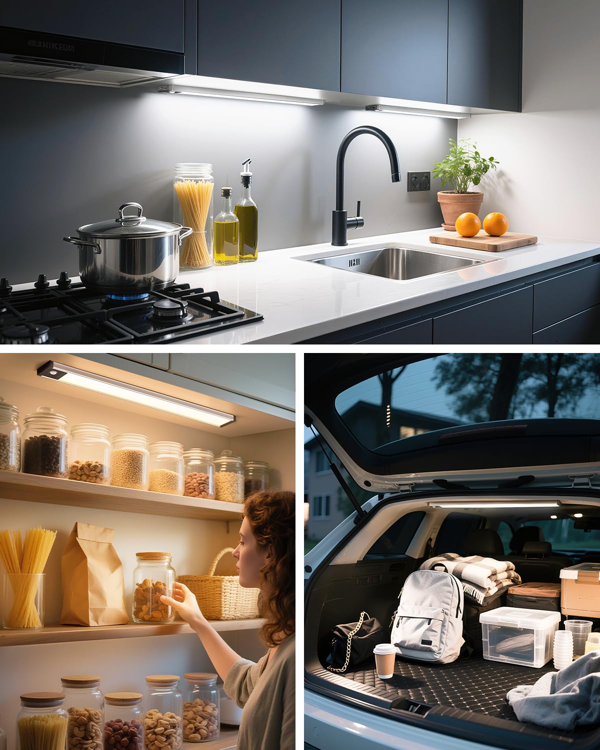 GOODEA 17.5-inch under-cabinet light color temperature selector for warm to cool tones.