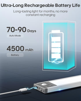 GOODEA 17.5-inch under-cabinet light dimming controls for customized brightness.