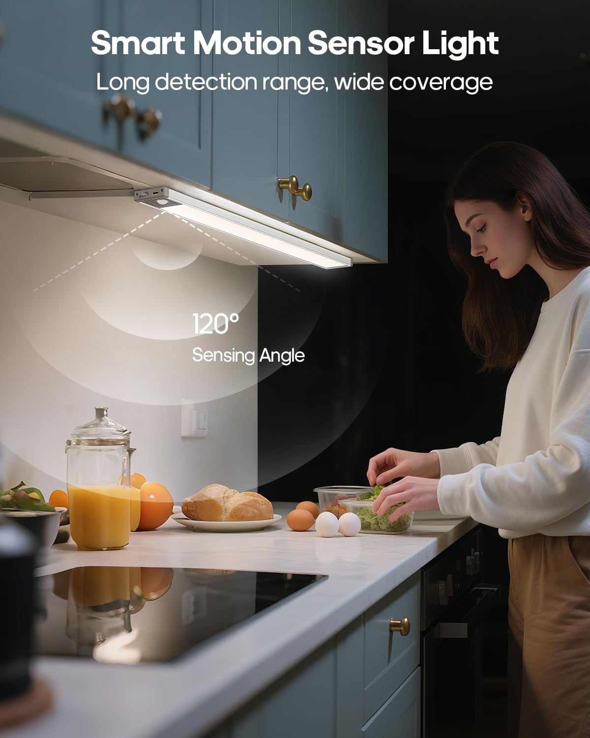 GOODEA 17.5-inch under-cabinet light magnetic mount for easy repositioning.