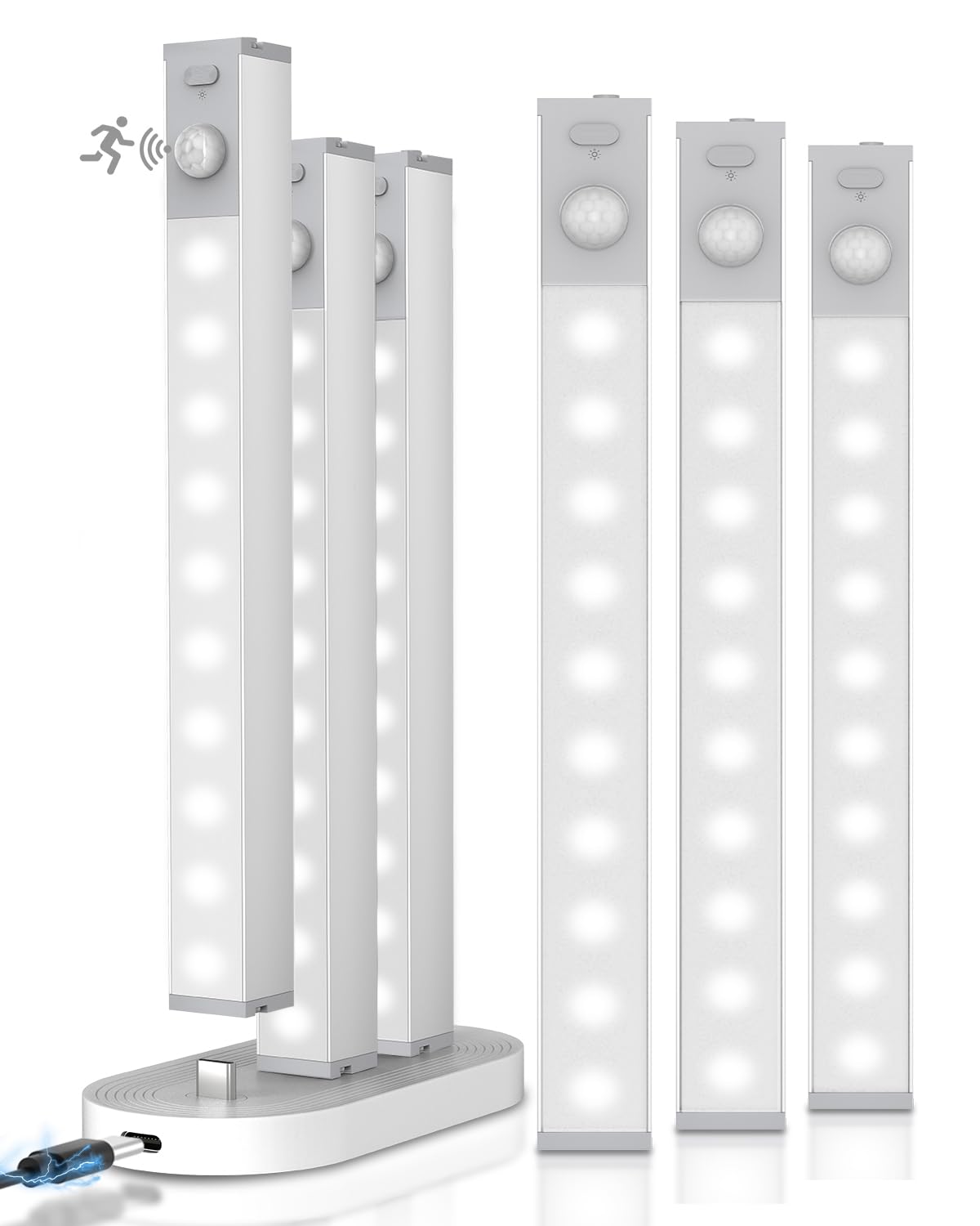 GOODEA 6-pack LED under cabinet lights brighten kitchen counters with even illumination.