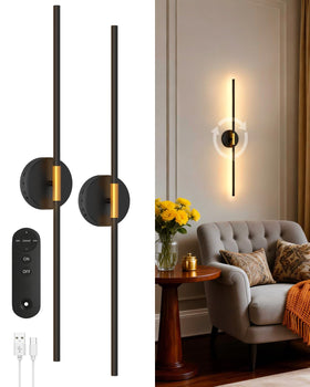 Goodea battery-operated wall sconce with 360° rotation for flexible, glare-free lighting.