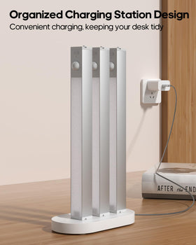 GOODEA charging station keeps lights and devices organized while charging up to three items at once.