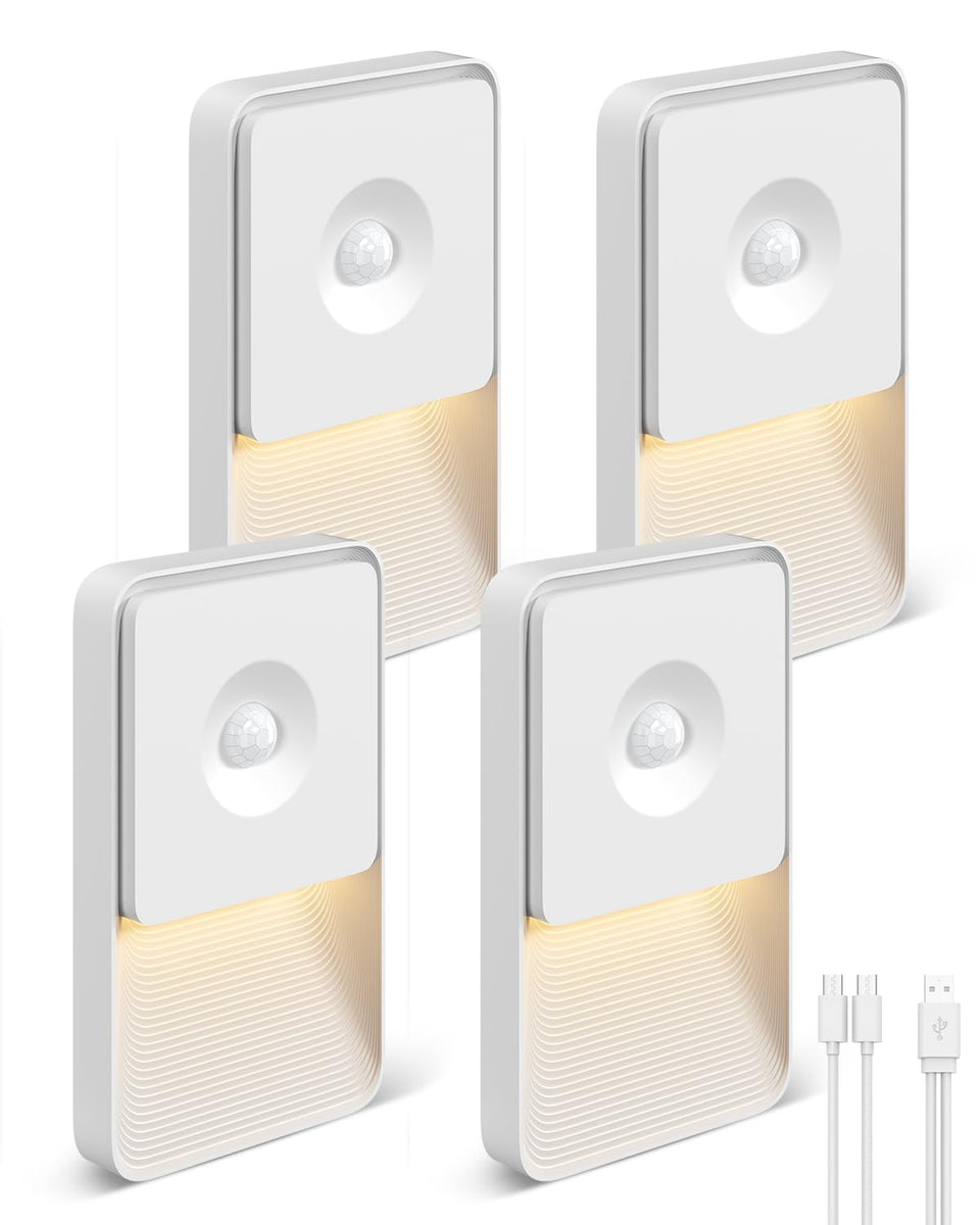 GOODEA rechargeable night light for stairs with magnetic mounting for cord-free use.