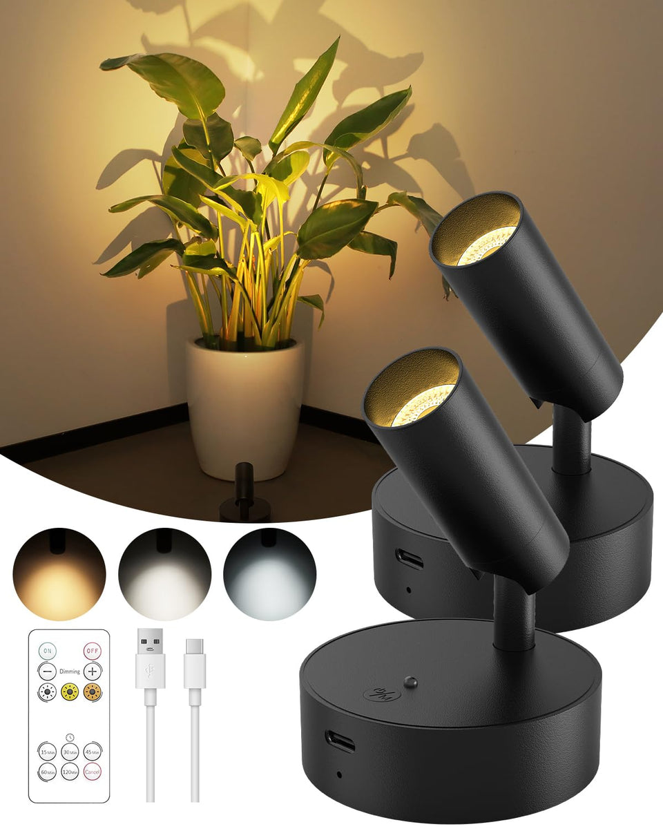 GOODEA Spotlights Indoor with Remote pack two-pack for flexible accent lighting.