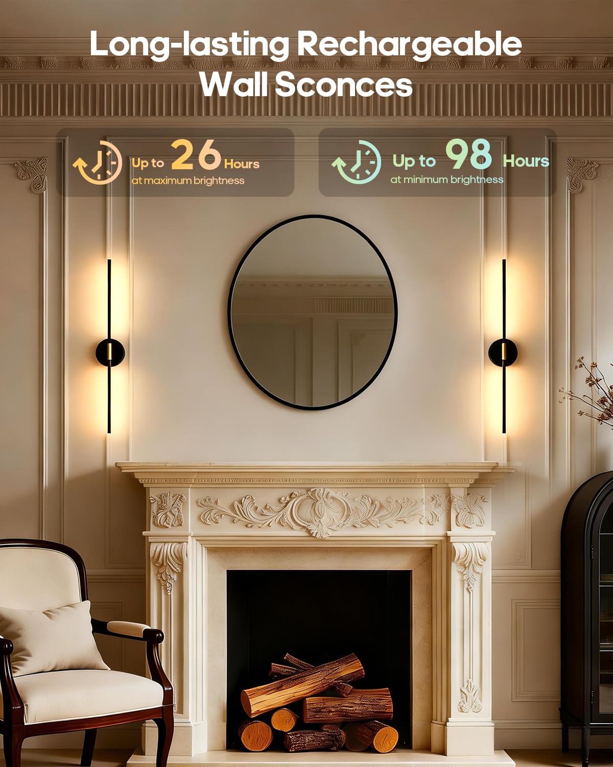 Goodea wall sconce with remote control for easy dimming from bed or couch.