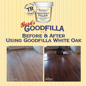 Goodfilla water-based wood filler trowel application demonstrates easy leveling