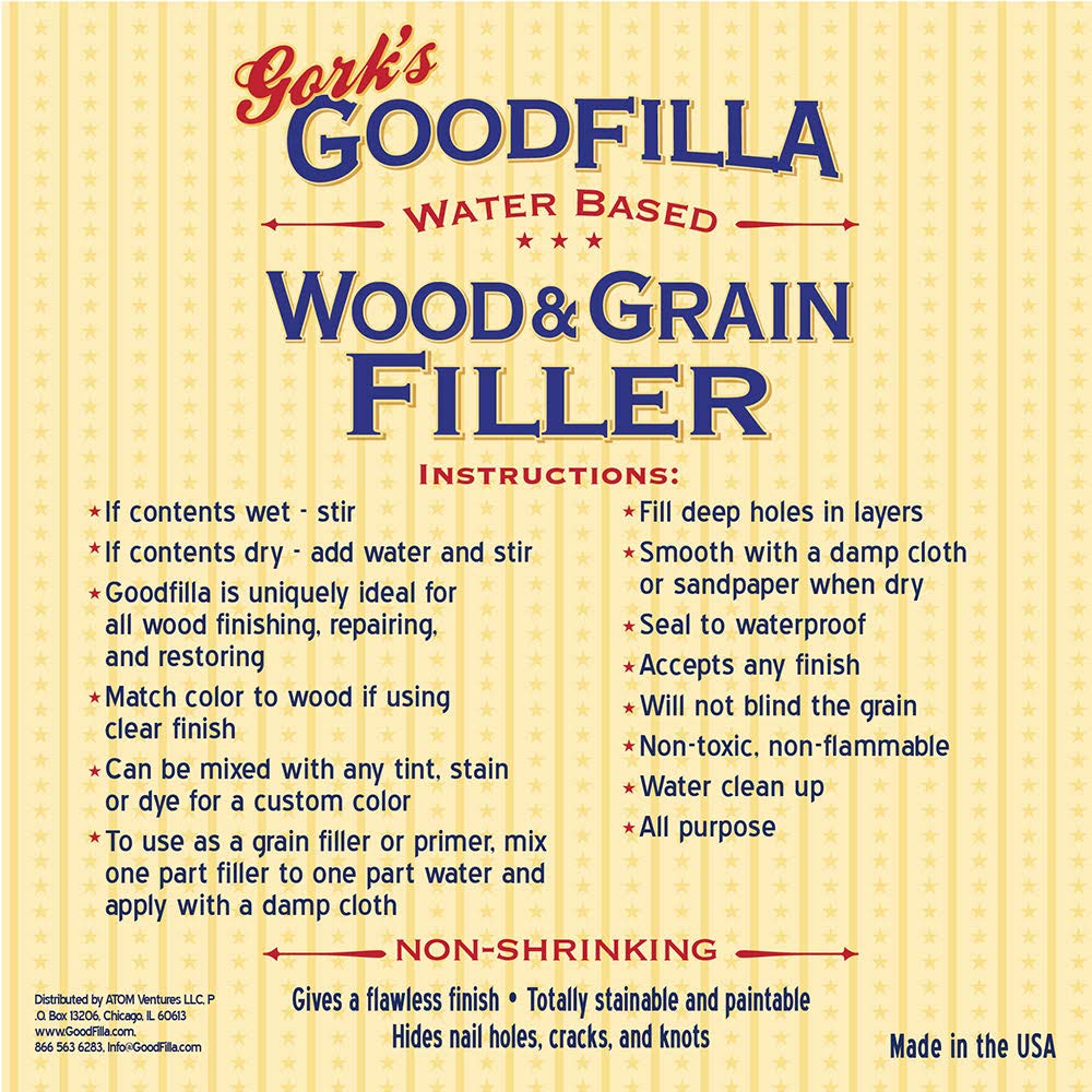 Goodfilla wood filler sandable finish ready for fast sanding and finishing