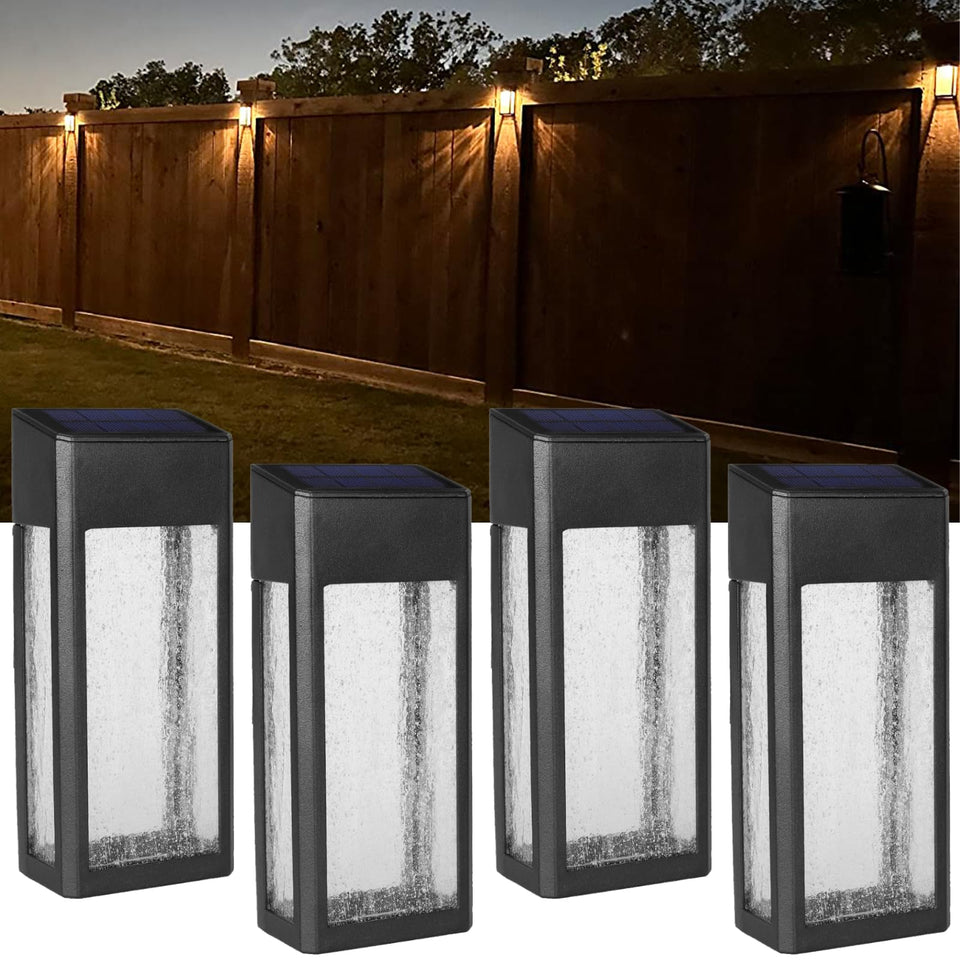 GOODFOEVER frost-glass solar light enhances garden ambiance with warm glow.