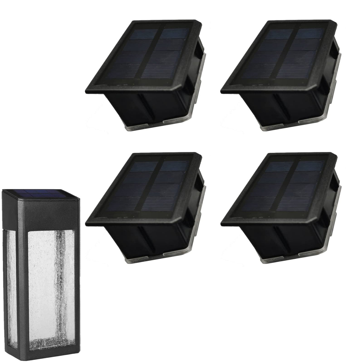 GOODFOEVER solar light insert top for outdoor fence lighting, weatherproof and dusk-to-dawn ready.