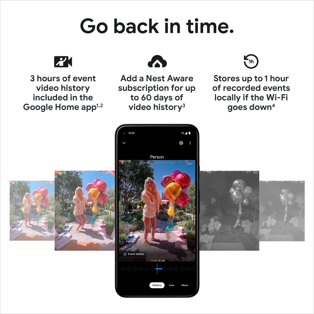 Google Nest Doorbell Ivy night vision monitoring porch after dark