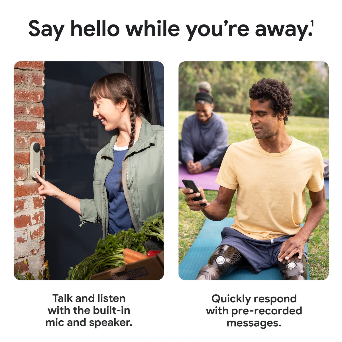 Google Nest Doorbell Ivy two-way audio for remote conversation
