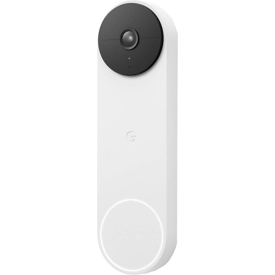 Google Nest Doorbell Battery Snow front view for clear head-to-toe door monitoring