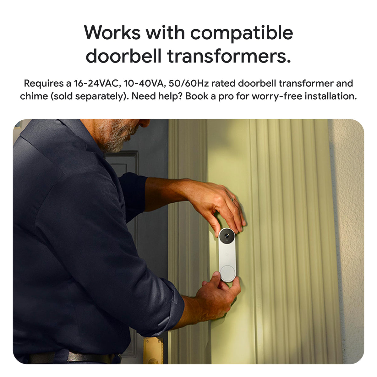Google Nest Doorbell Installation with transformer-ready wiring for easier setup.