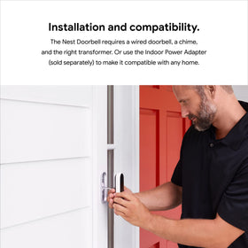 Google Nest Doorbell (Wired) head-to-toe view for full doorstep visibility
