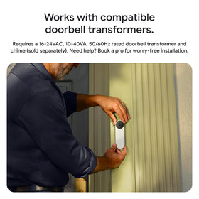 Google Nest Doorbell wired installation relies on transformer and chime.